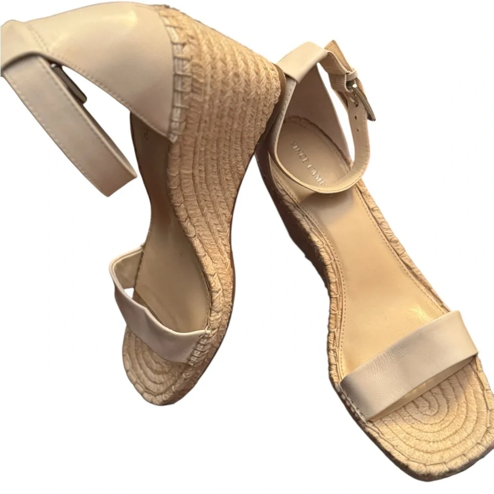 Elegant Vince Camuto Cream Wedge Sandals